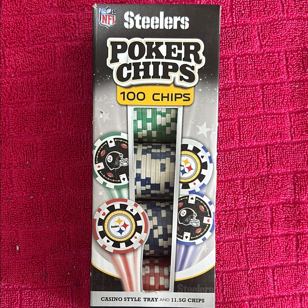 Pittsburgh Steelers Black and Gold Poker Chips Set for Card Games